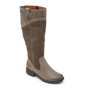 NEW Women's Cobb Hill Brunswick Waterproof Tall Boots Grey Leather/Suede $200